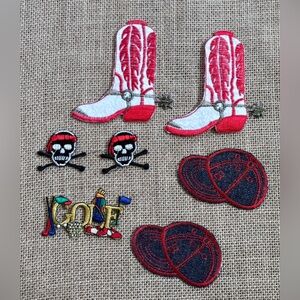 Iron On Applique Patch Lot Cowboy Boots Skull More Crafts Sewing Junk Journaling